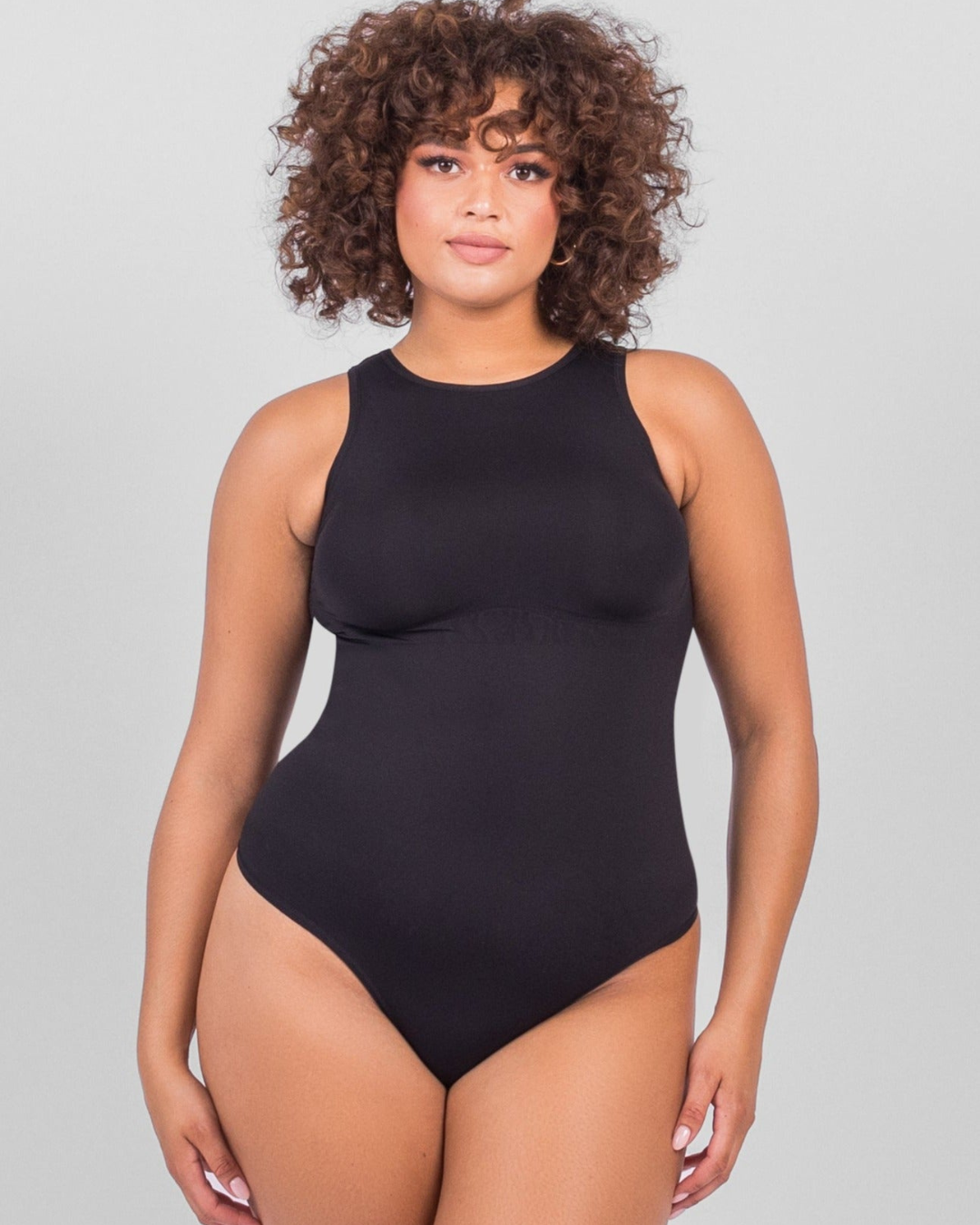 Body de Gola Redonda com Controlo da Barriga