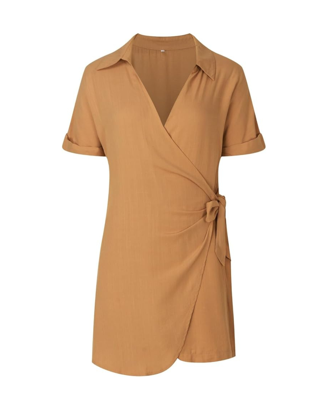 Macacão curto casual para mulher com decote em V em cor lisa