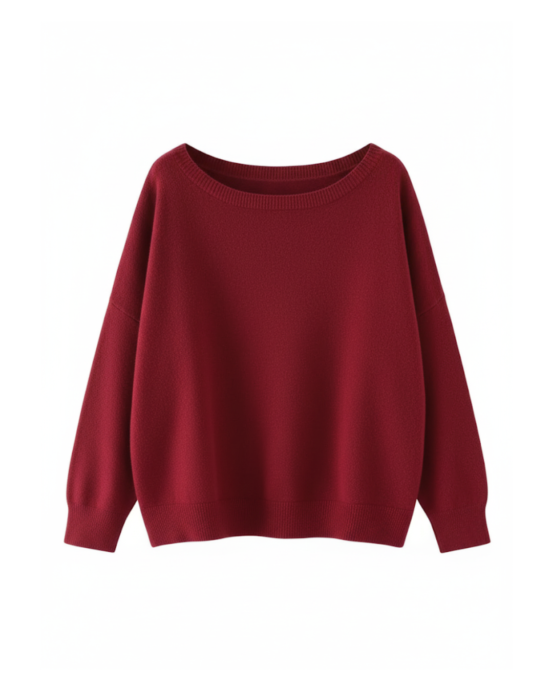 Camisola de gola redonda larga para mulher