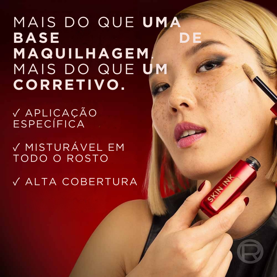 Base de maquilhagem que cuida da sua pele e dura 48 horas sem manchar (EM PROMOÇÃO 2X1)