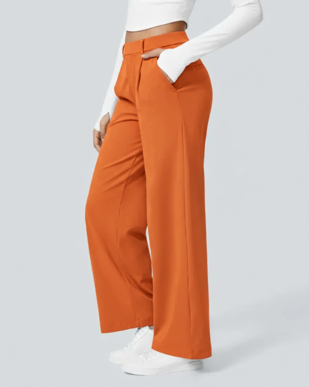 Pantalones casuales para mujer de corte recto