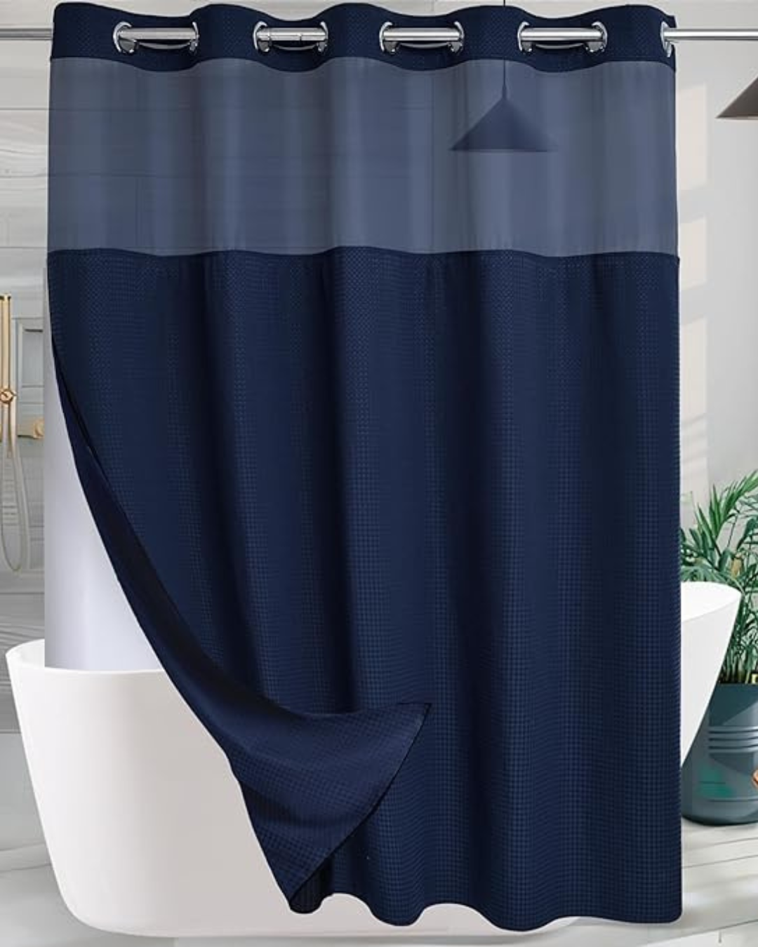 Cortinas Individual de Duche em Tecido (Dimensões 180 cm de comprimento x 187 cm de largura)