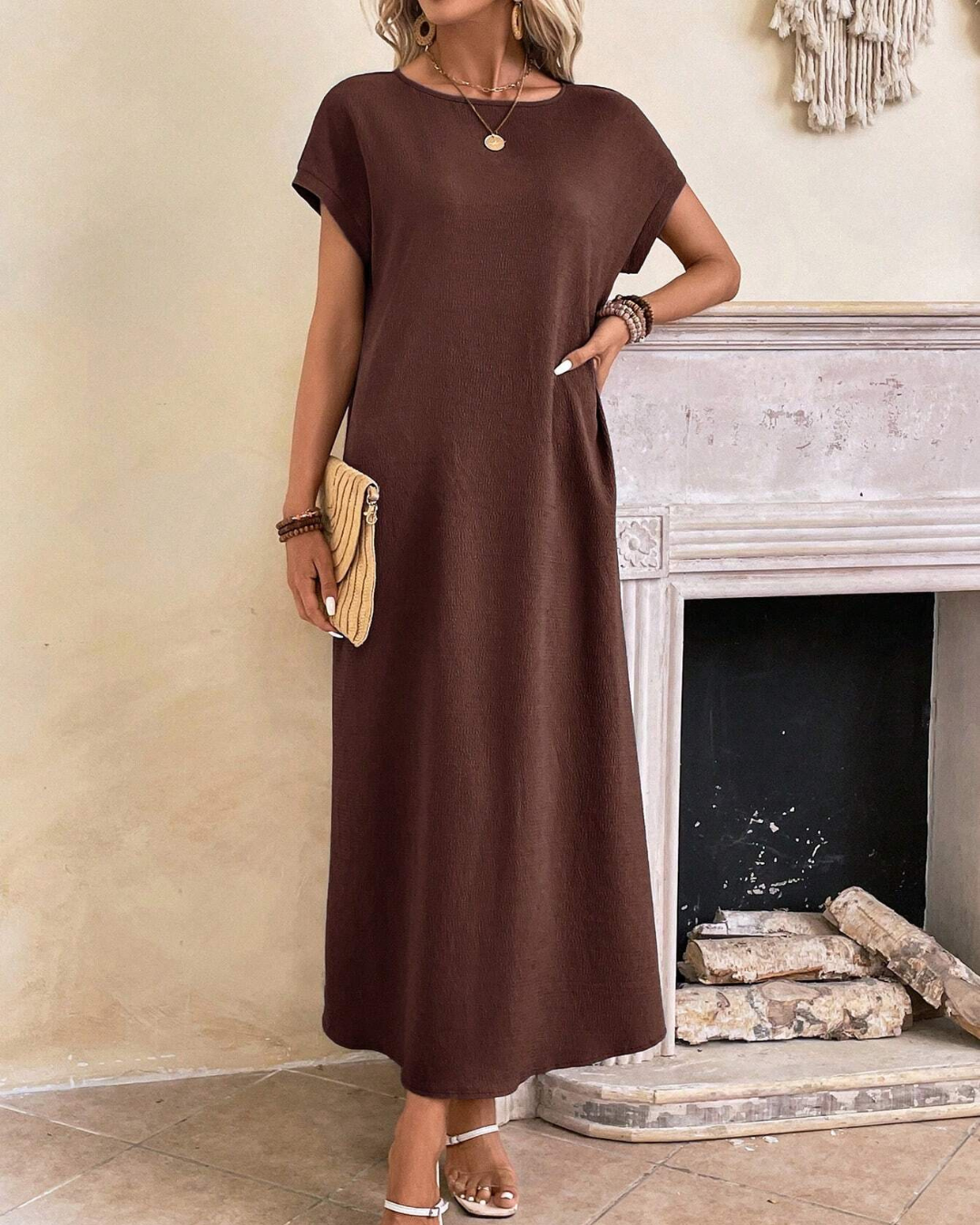 Vestido Comprido de Mulher, Largo e Sem Rugas