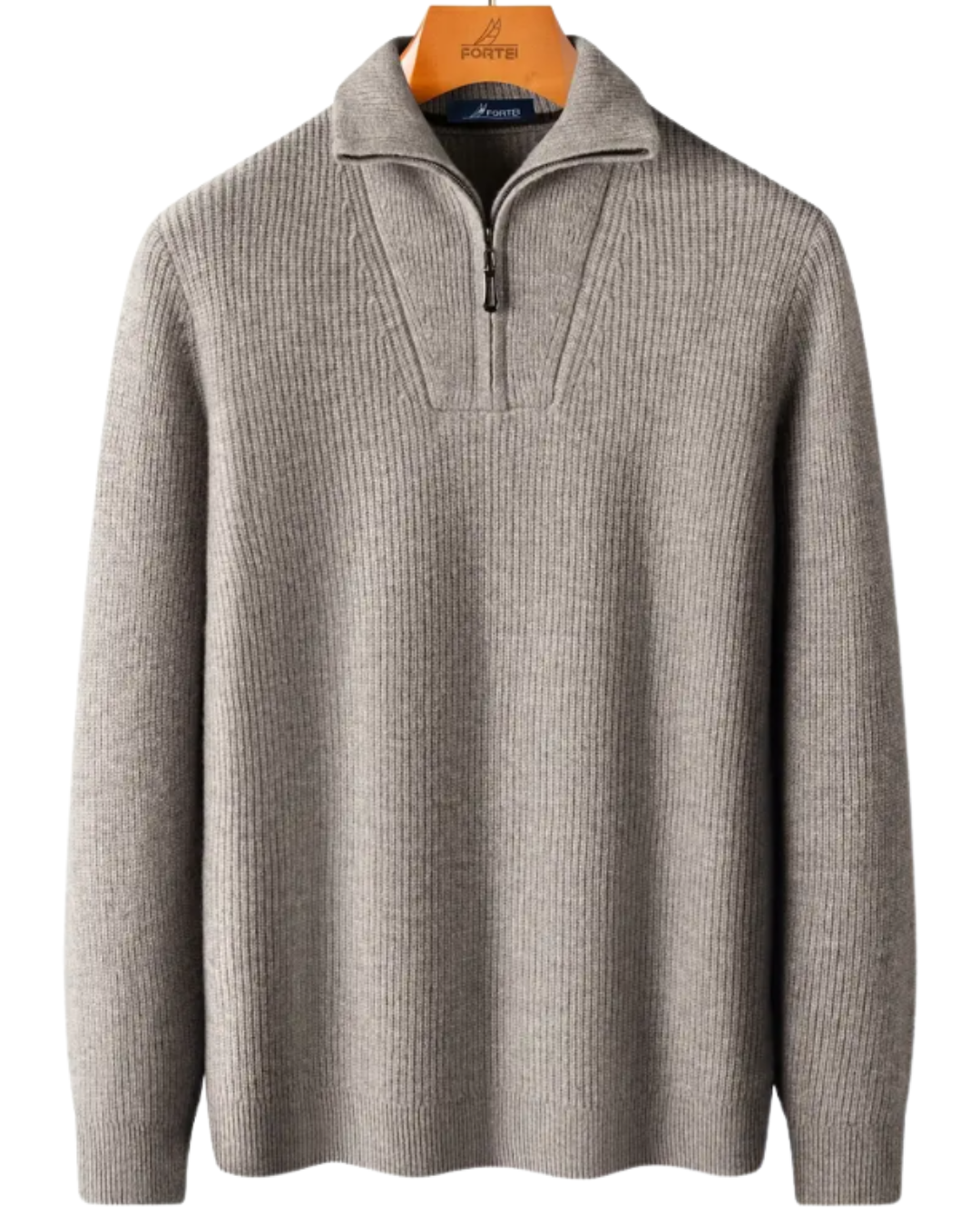 Jersey de Inverno de Lã com Fecho de Correr para Homem