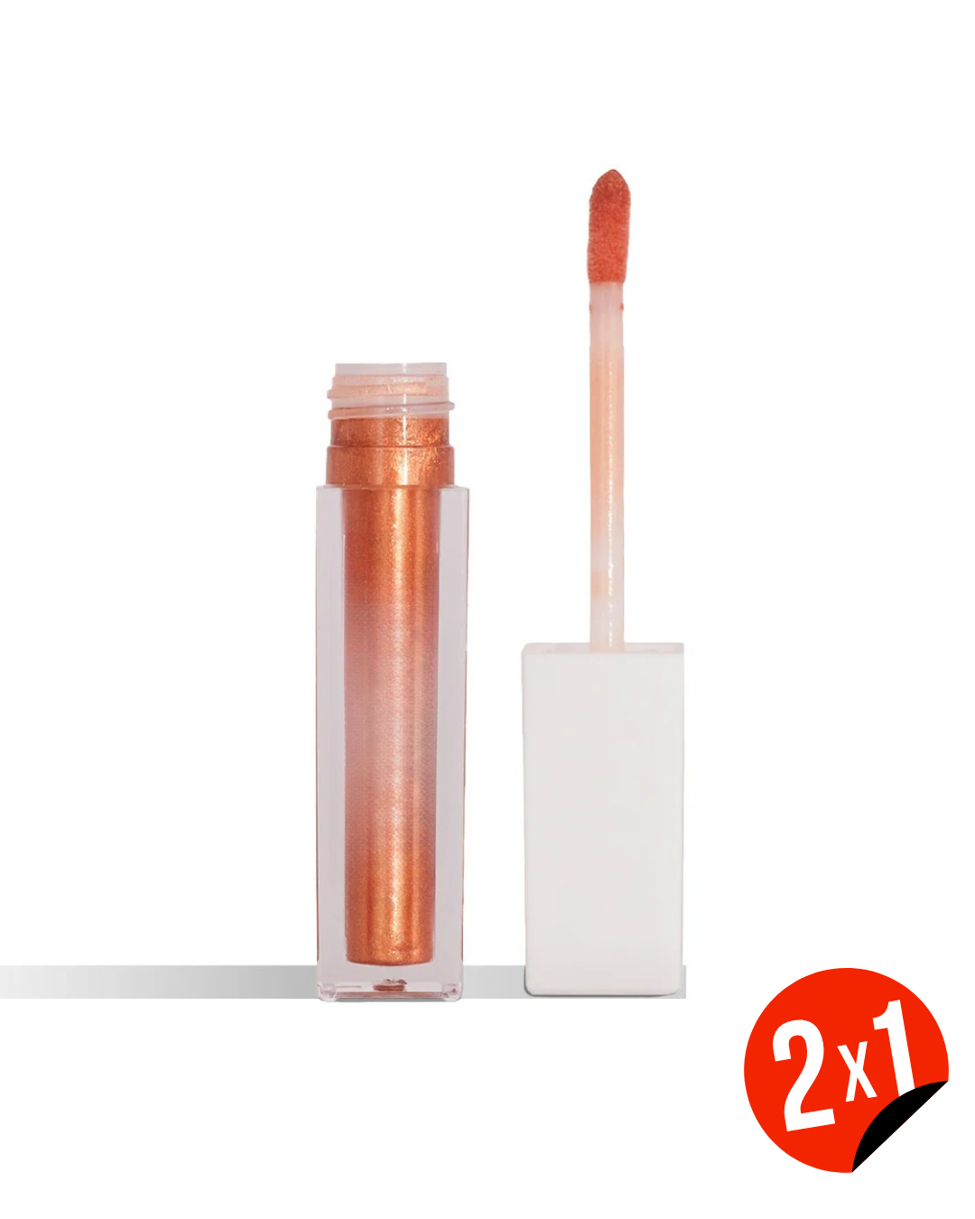 Brilho Labial em Tons de Coral e Bronze, Acabamento Luminoso e Efeito Volumizador (OFERTA 2X1)