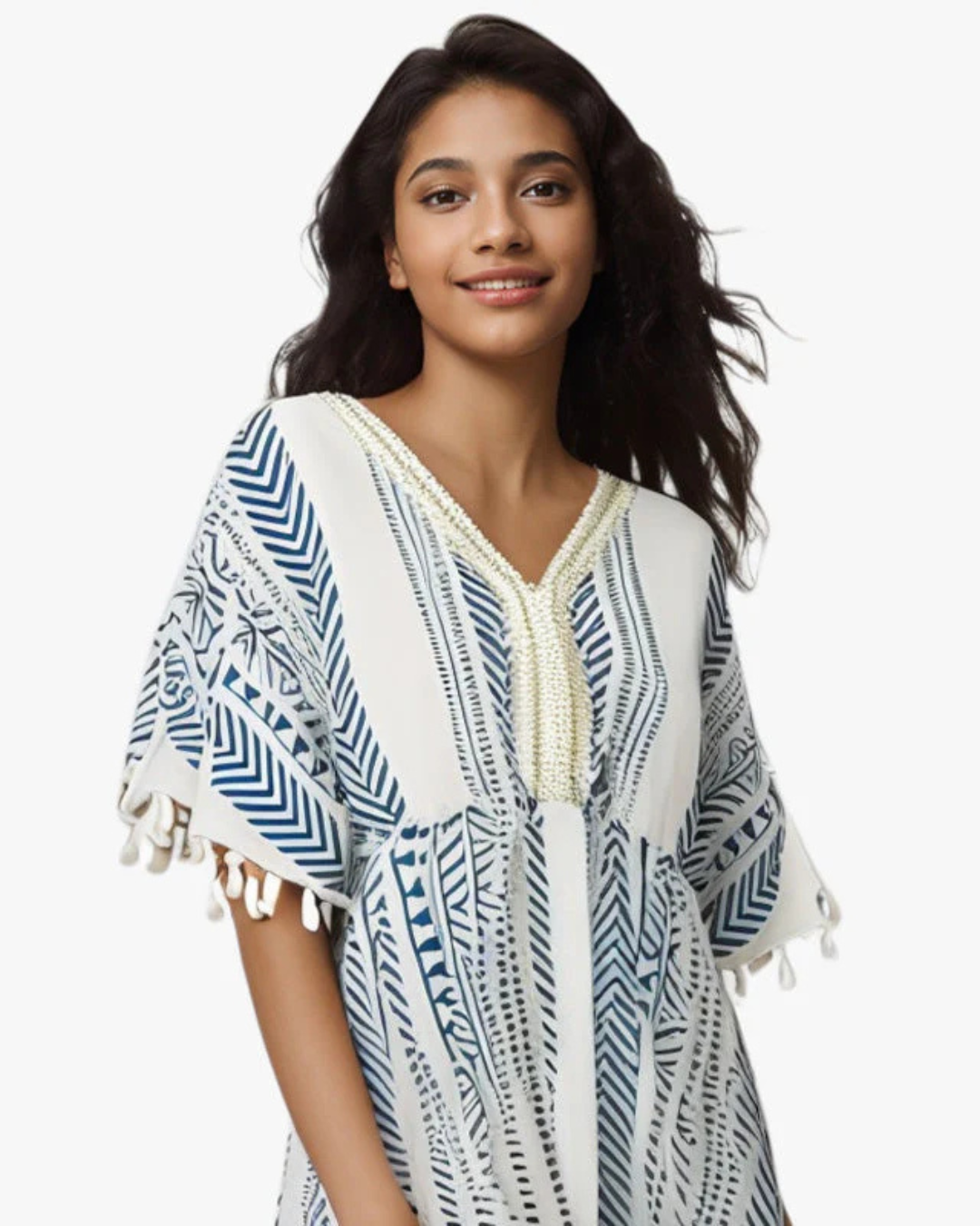 Vestido Elegante com Renda e Estampado