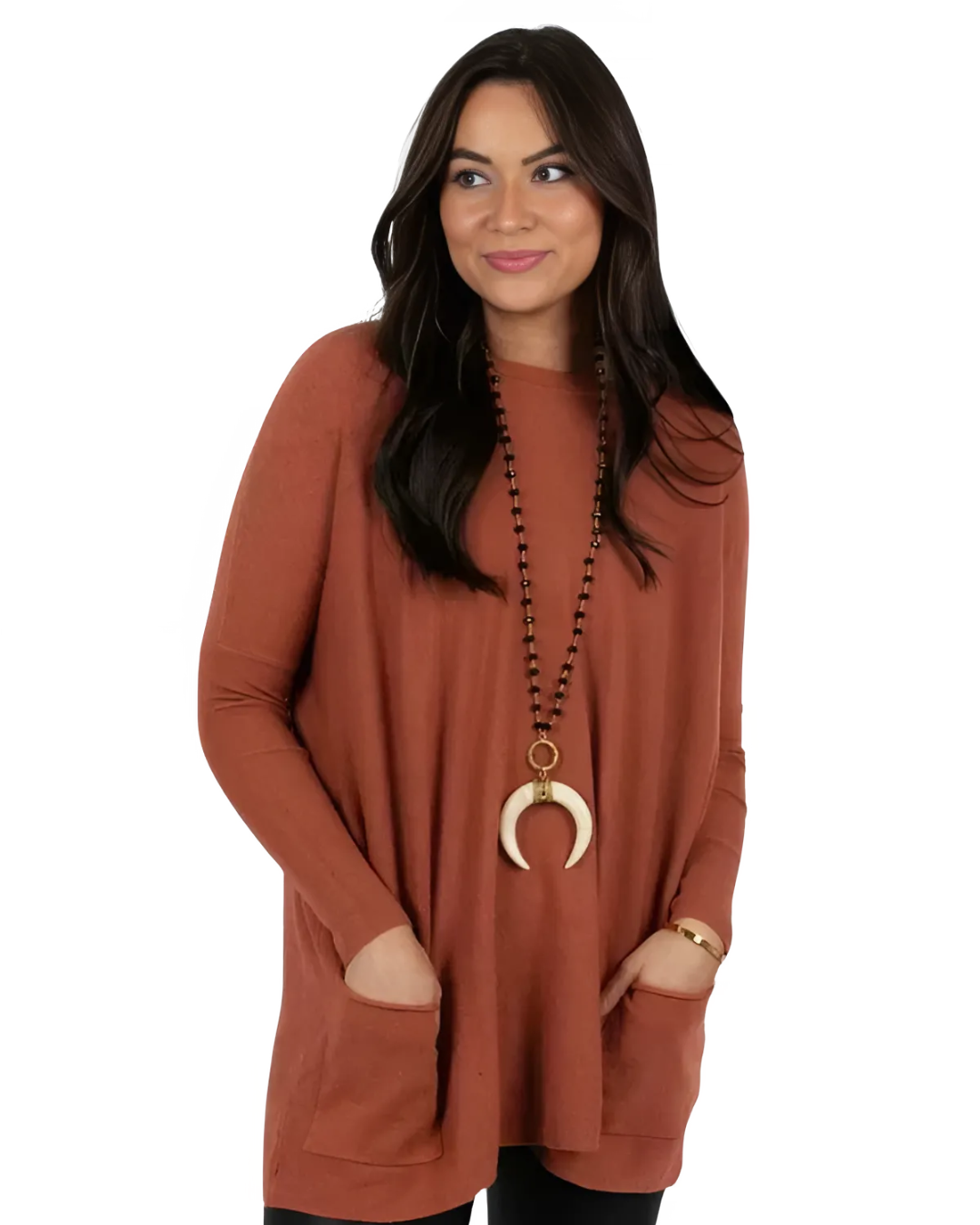 Camisa de Manga Comprida Casual para Mulher com Bolsos