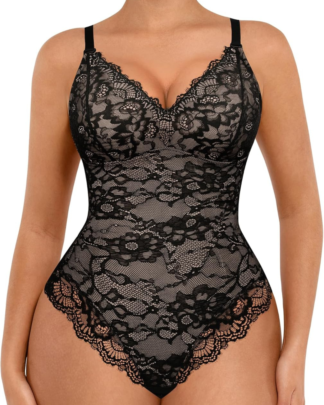 Body de Renda que Realça a Figura, com Efeito Modelador e Design Elegante