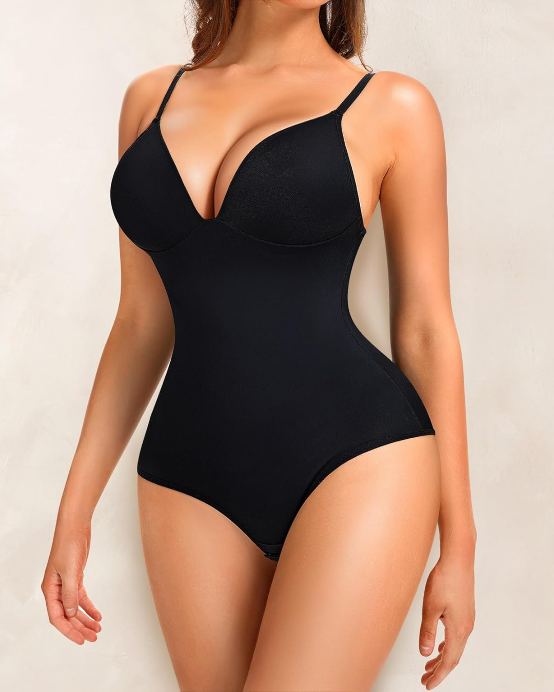 Body Modelador com Decote em V e Controle de Barriga