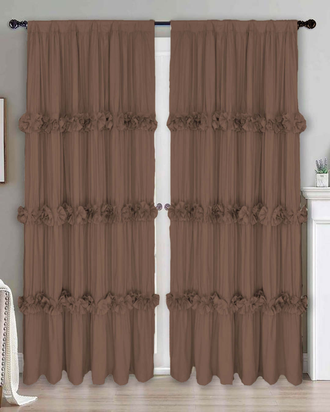 Par de Cortinas Blackout em Poliéster com Isolamento Térmico e Proteção UV (Dimensões 213 cm de comprimento x 81 cm de largura)