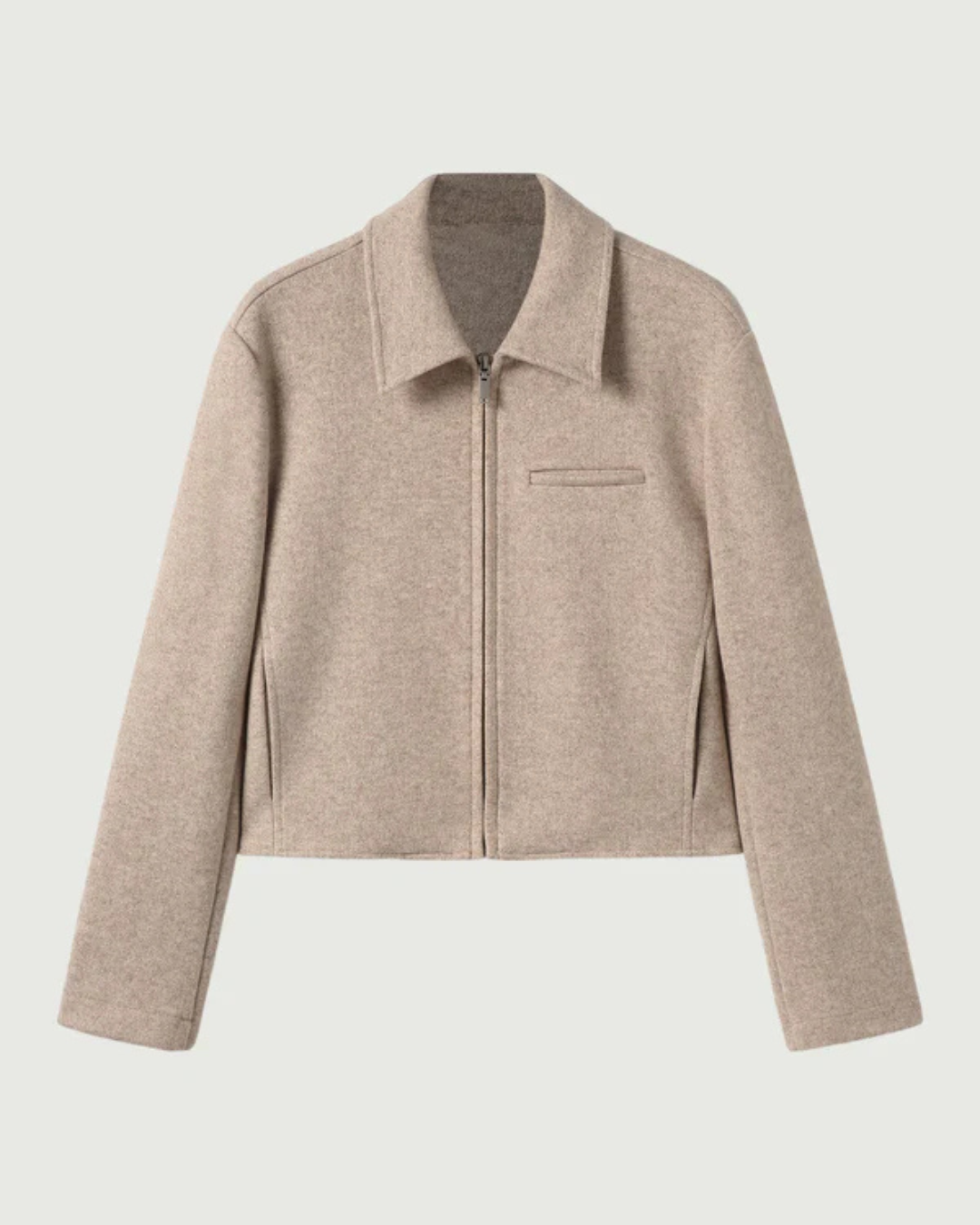 Casaco Curto com Fecho de Correr para Mulher