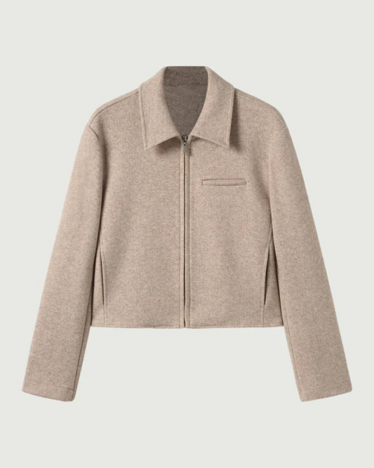 Casaco Curto com Fecho de Correr para Mulher