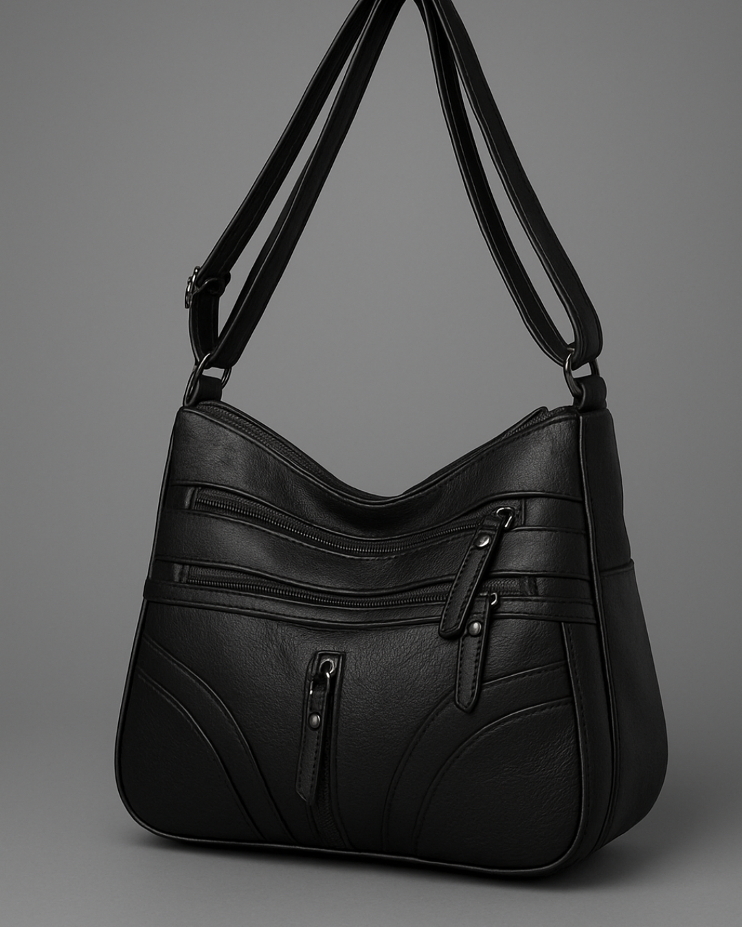 Bolsa com vários compartimentos e textura suave