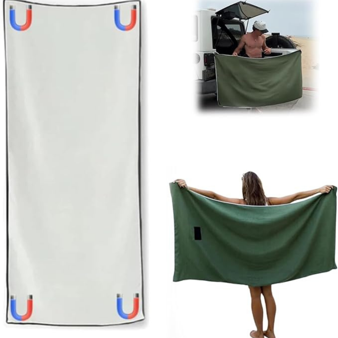 Toalha de microfibra com íman incorporado