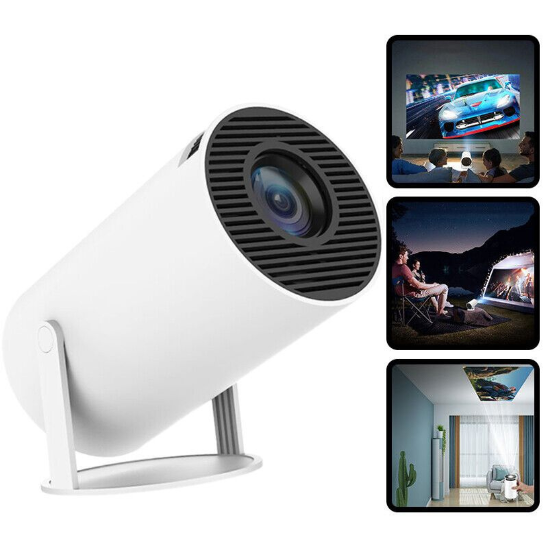 Projetor portátil inteligente com rotação de 180°