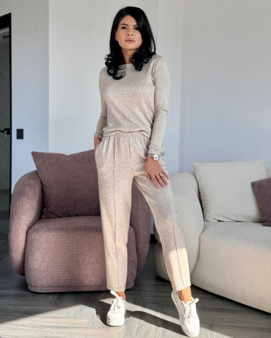 Conjunto Casual Confortável de Duas Peças para Mulher