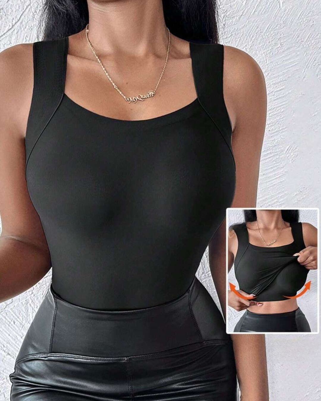 Camisola sem Mangas com Sutiã Incorporado e Decote Quadrado (OFERTA 2X1)