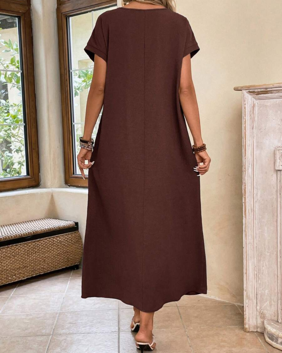 Vestido Comprido de Mulher, Largo e Sem Rugas