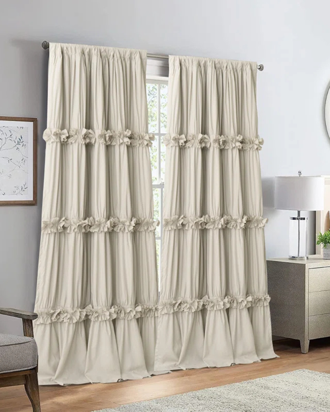 Par de Cortinas Blackout em Poliéster com Isolamento Térmico e Proteção UV (Dimensões 213 cm de comprimento x 81 cm de largura)