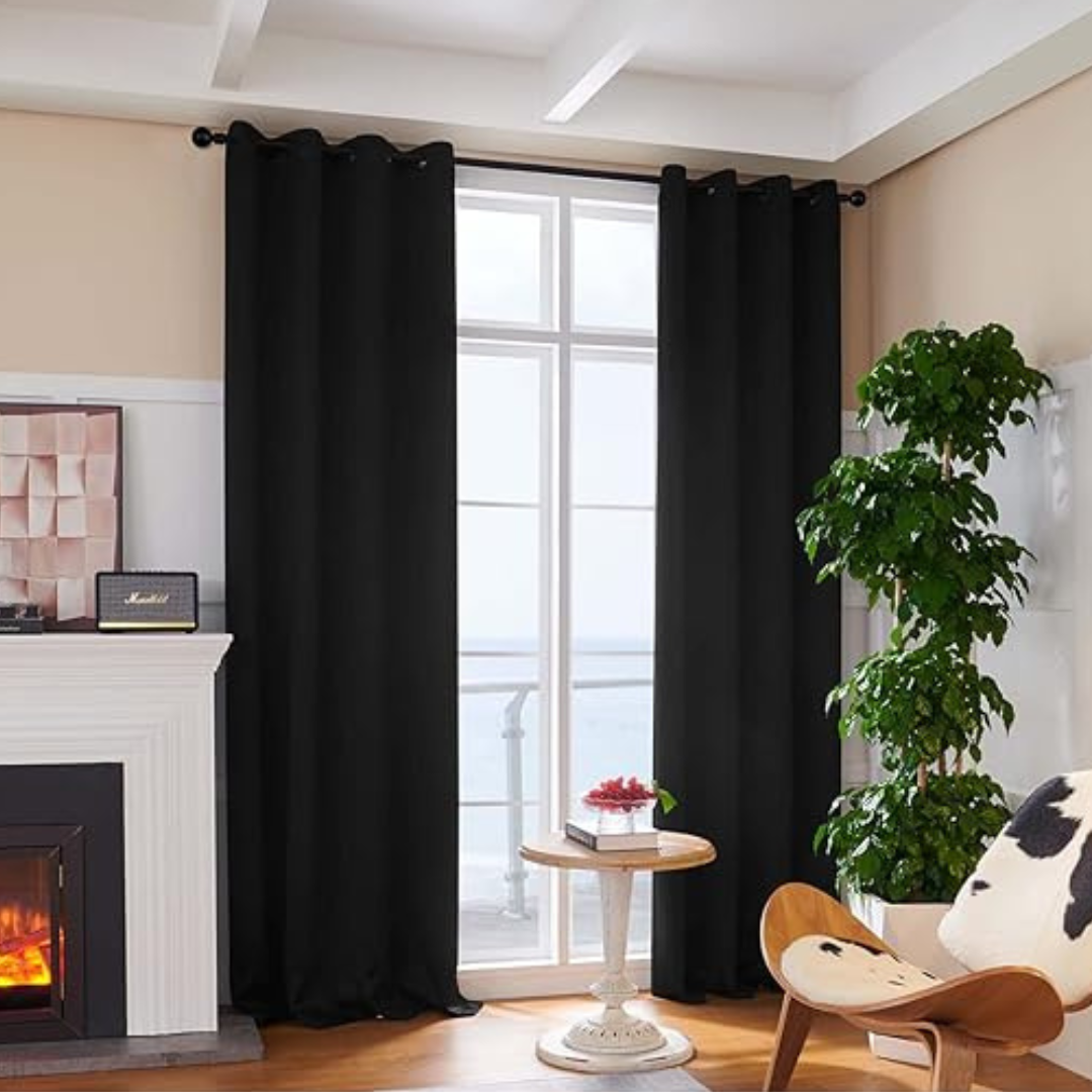 Cortinas Full Blackout com Isolamento Térmico, Conjunto de 2 Painéis de 213 cm de Comprimento x 137 cm de Largura