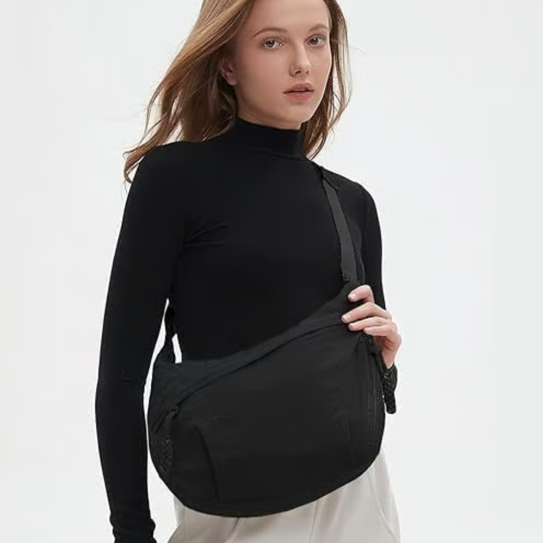 Saco a Tiracolo de Nylon de Cor Clara para Mulher