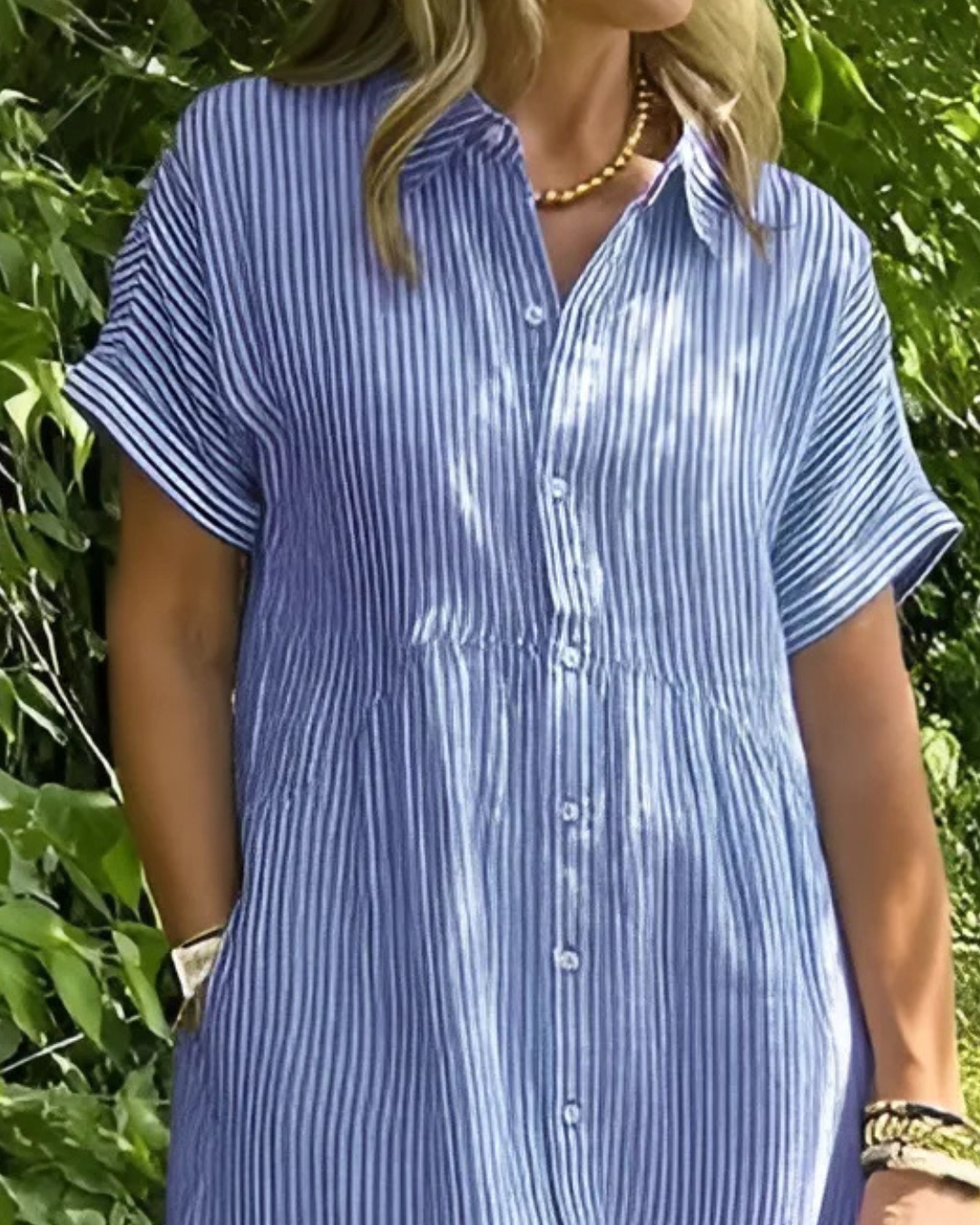 Vestido Camisero Holgado com Bolsos