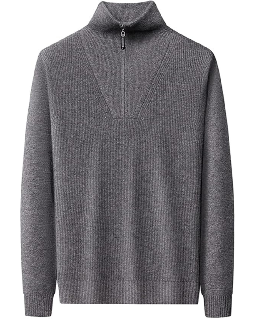 Jersey de Inverno de Lã com Fecho de Correr para Homem