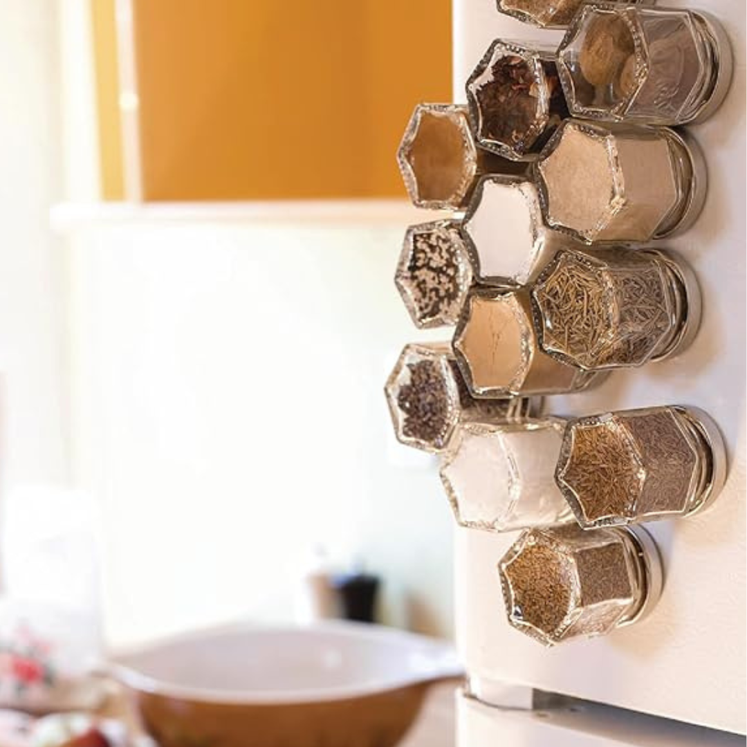 Frascos magnéticos para especiarias de 10 unidades