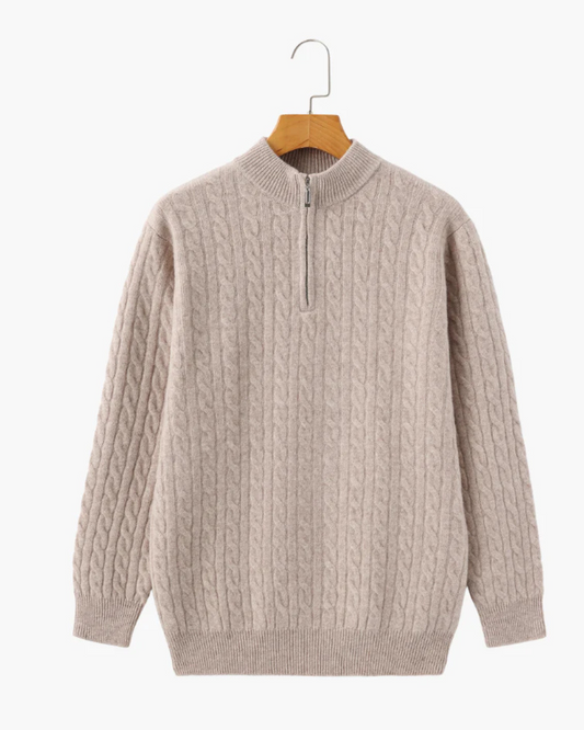 Camisola de Malha com Meio Fecho para Homem