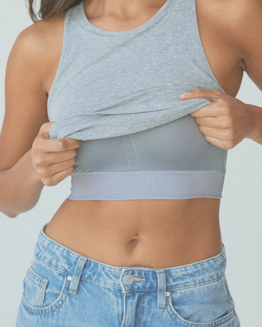 Camisola sem Mangas com Sutiã Incorporado