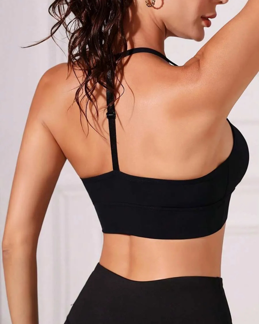 Soutien de desporto sem costuras com decote haltere e tecido elástico (OFERTA 2X1)