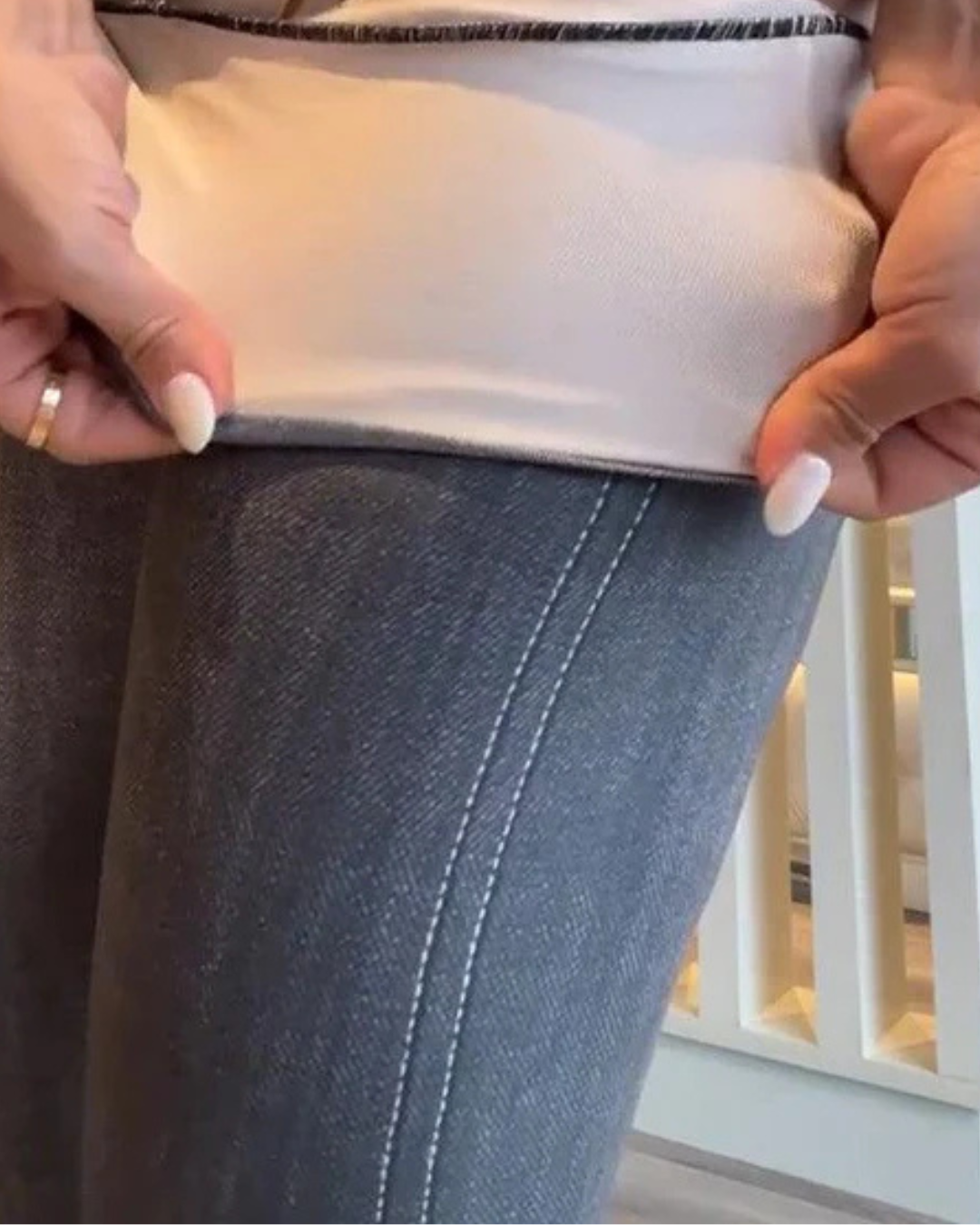 Calças de Ganga Leggings para Mulher