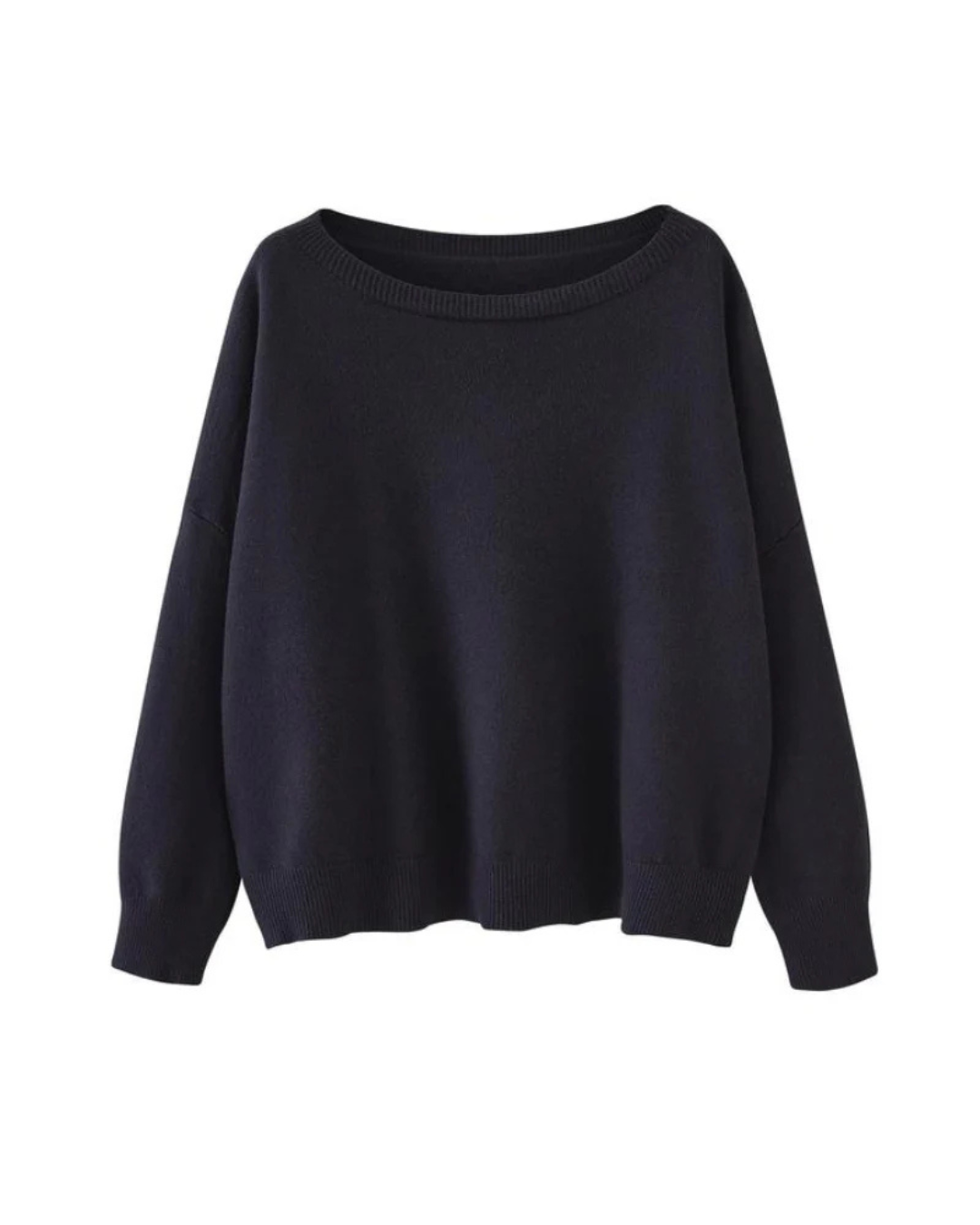 Camisola de gola redonda larga para mulher