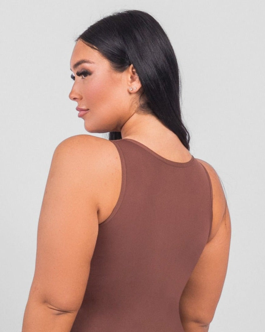 Body de Gola Redonda com Controlo da Barriga