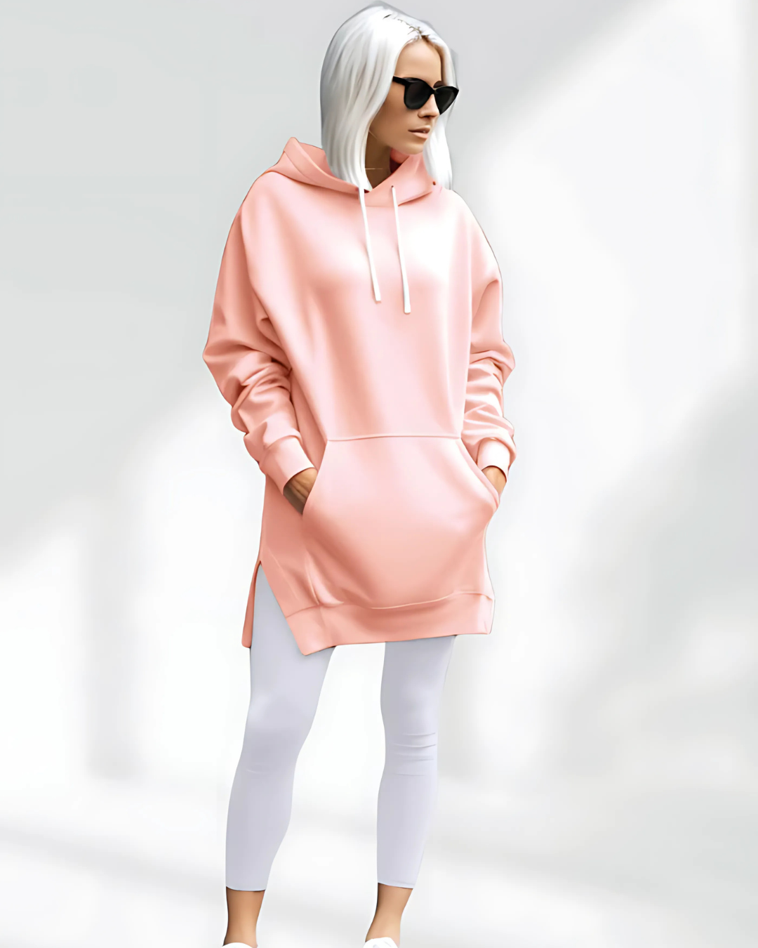 Camisola Oversize com Capuz para mulher