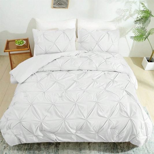 Conjunto Completo de Roupa de Cama Acolchoada com Design Texturado