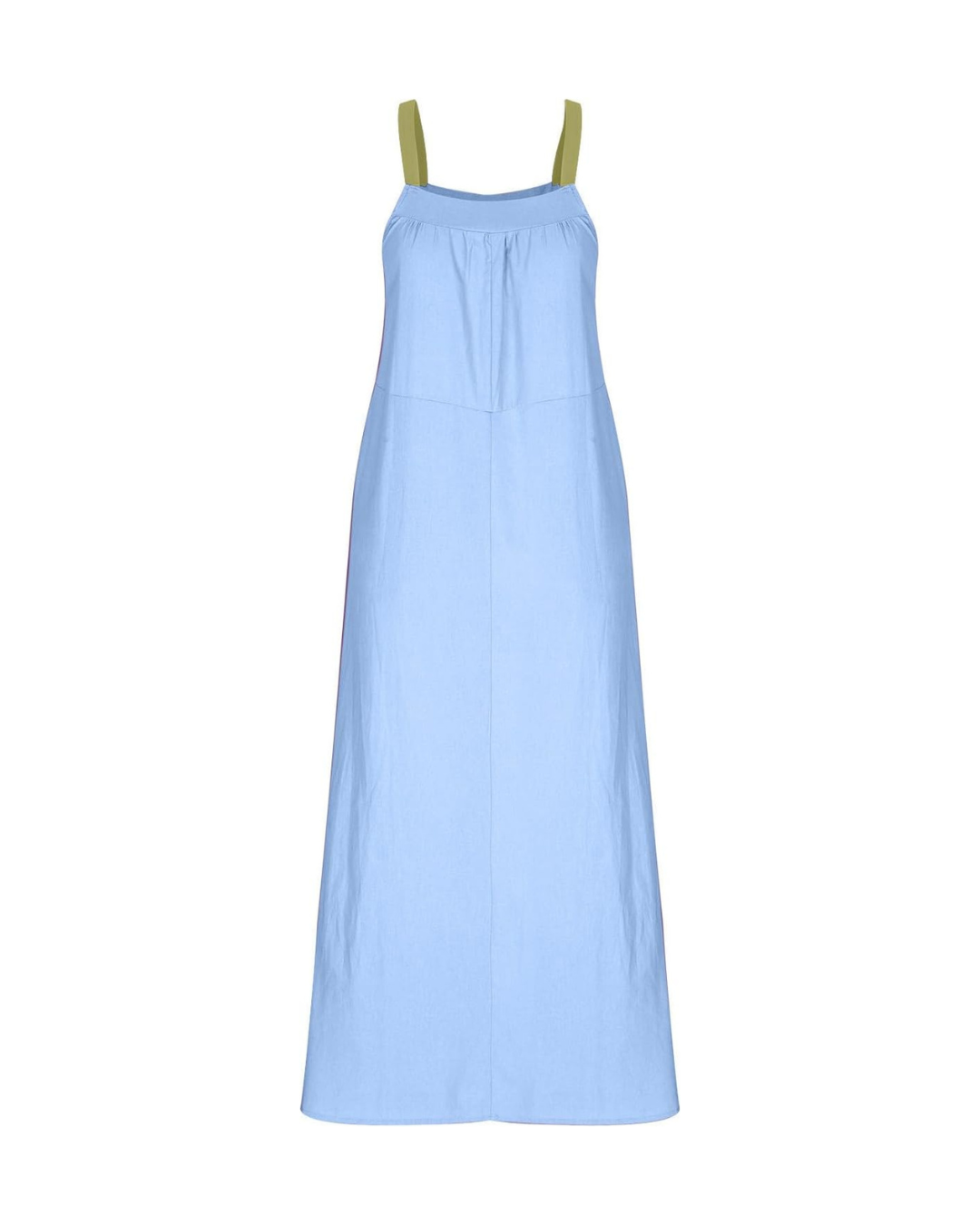 Vestido comprido com alças finas de linho