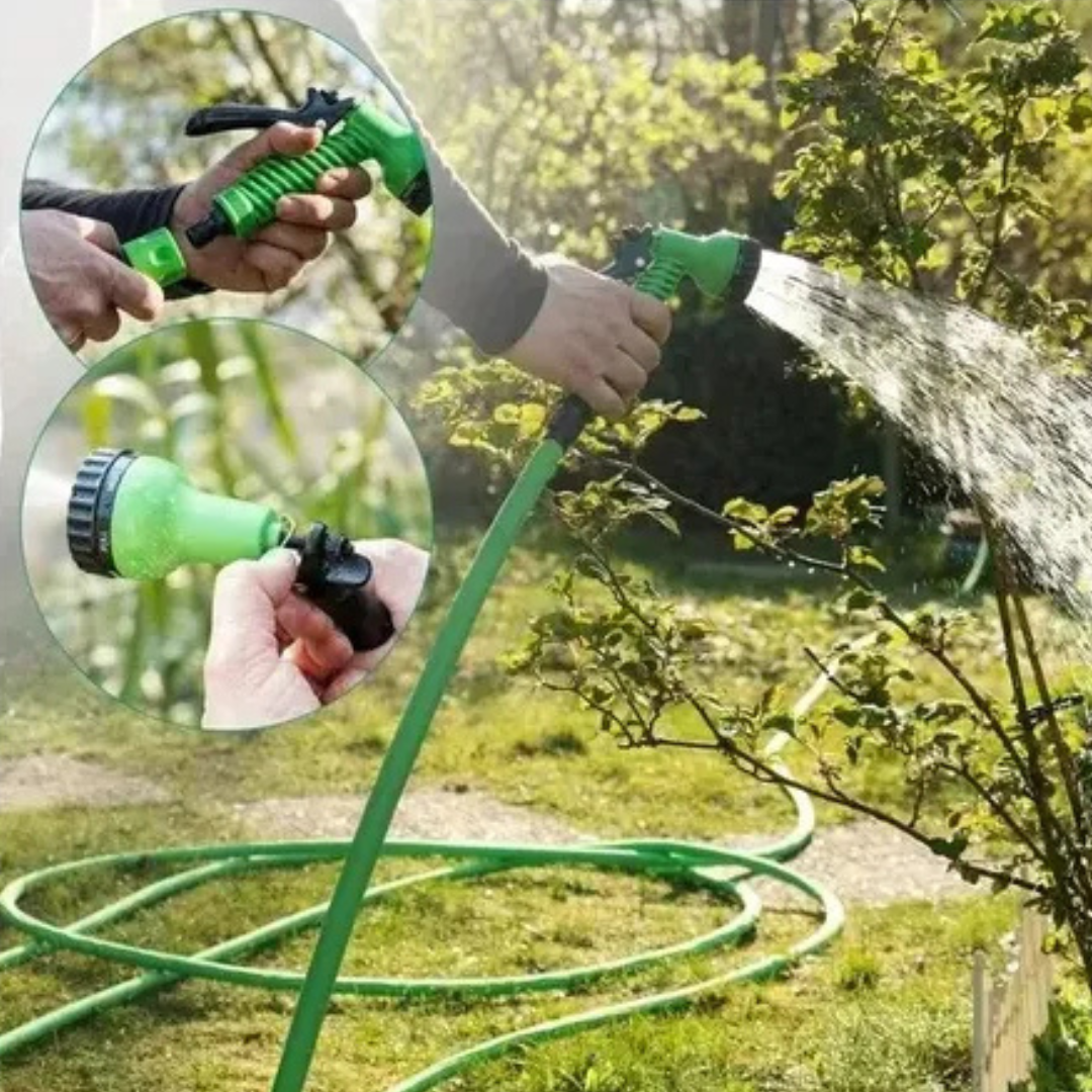 Mangueira expansível de 15 metros com pistola multifunções