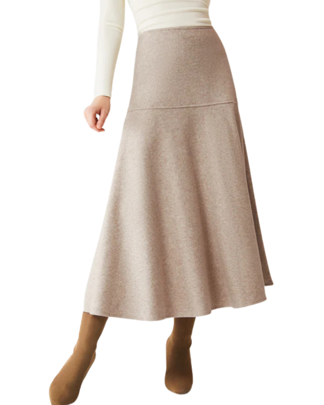 Saia Comprida com Efeito de Lã para Mulher