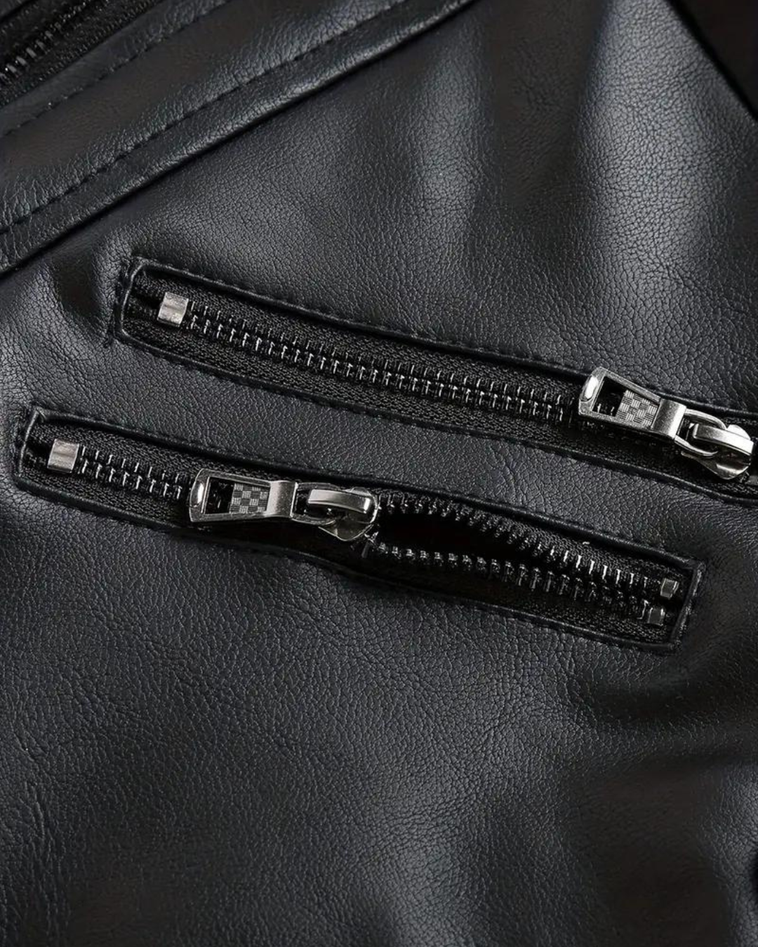 Casaco de couro com capuz para homem