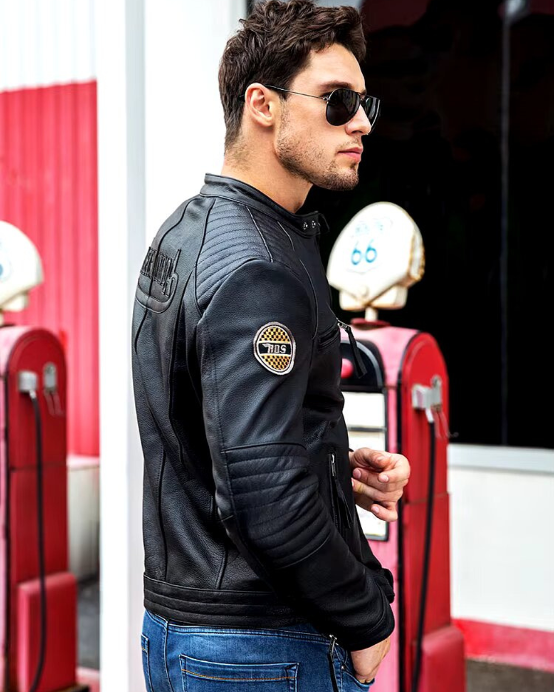 Casaco de couro genuíno para homem e mulher