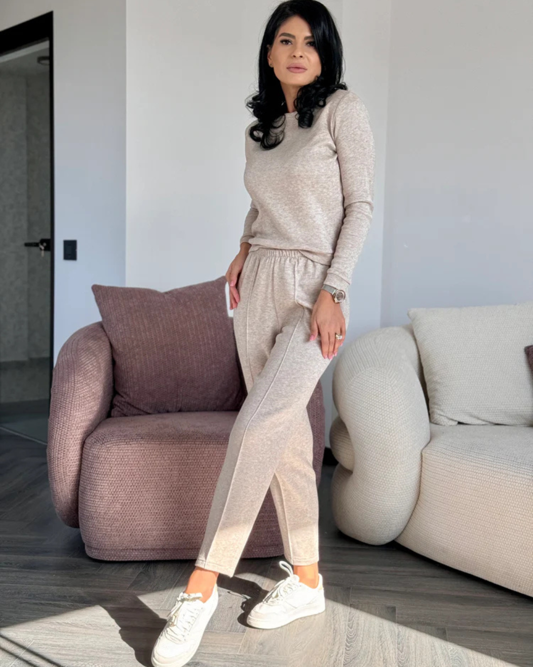 Conjunto Casual Confortável de Duas Peças para Mulher