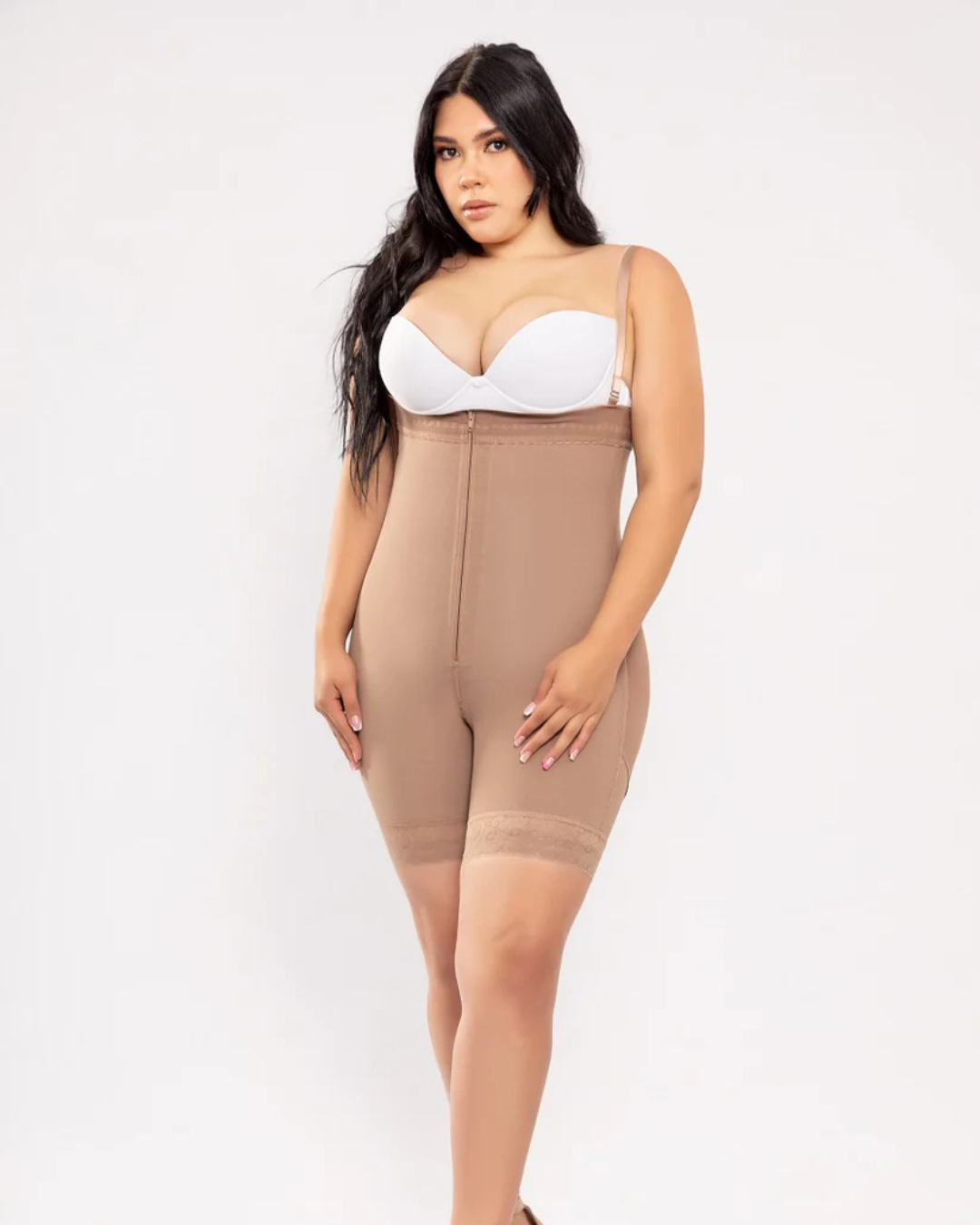 Cinta modeladora de Alta Compressão com Renda Invisível e Fecho de Correr para Melhorar a Figura (OFERTA 2X1)