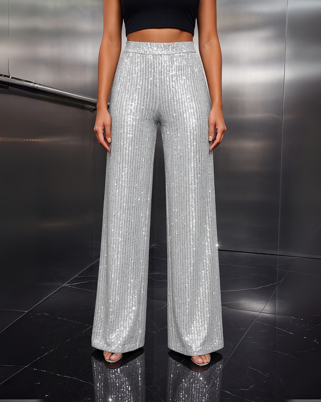 Calças de lantejoulas para mulher