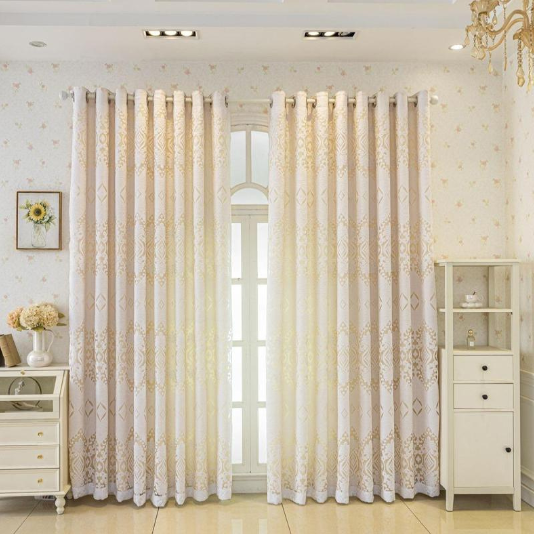 Cortina Dupla de Tecido Espesso com Bloqueio de Luz e Design Moderno (Dimensões 265 cm de comprimento x 166 cm Largura)