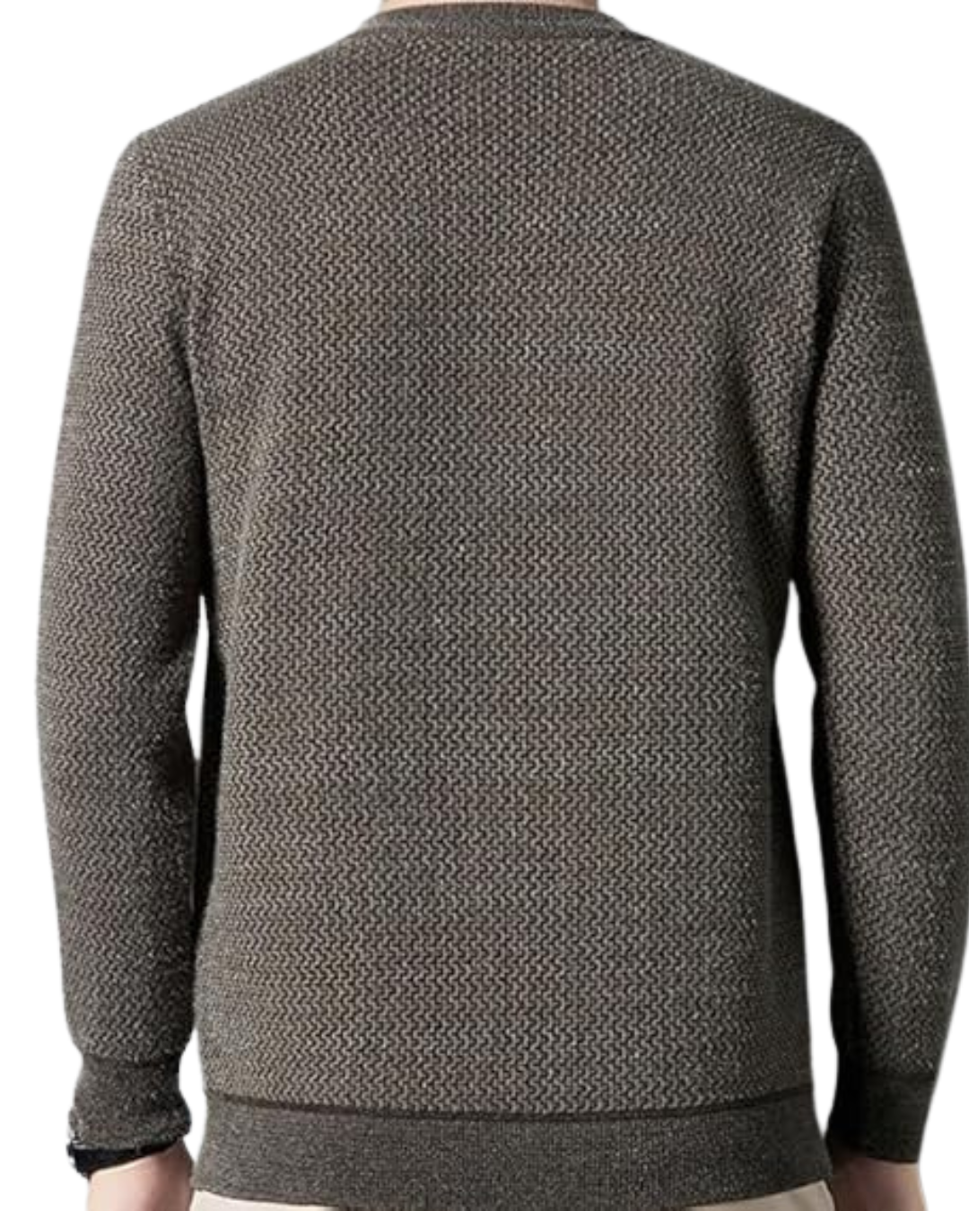 Jersey de Malha Texturizada para Homem com Gola Redonda para o Inverno