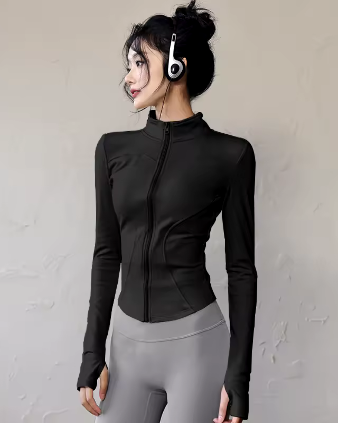 Casaco Desportivo com Fecho de Correr de Alta Elasticidade