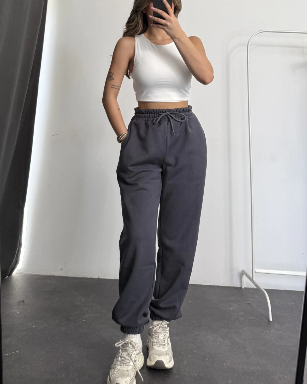 Calças desportivas para mulher com ajuste elástico