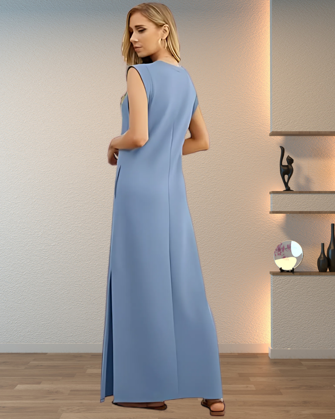 Vestido Longo Fluido Antivincos e Elegância Atemporal