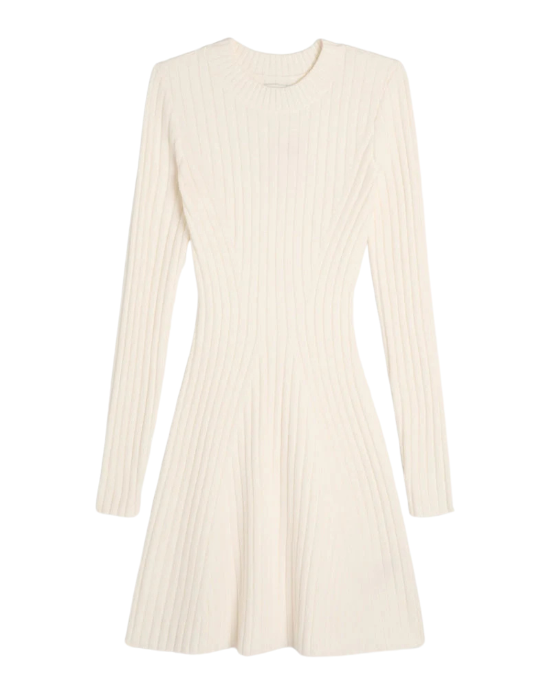 Vestido Tipo Suéter de Manga Longa com Gola Redonda para Mulheres